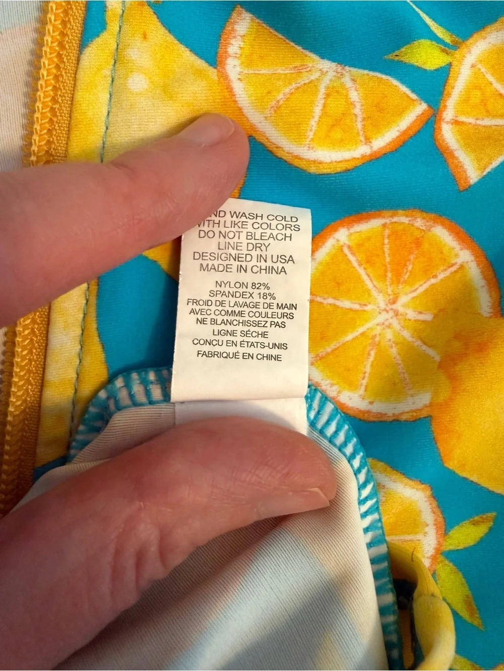 SwimZip Sunsuit - Long Sleeve Romper Swimsuit Lemons Size 0-6 Months